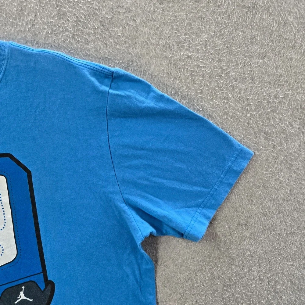 Air Jordan Men Shirt Large Blue Retro 9 Graphic Short Sleeve Crew Neck Tee